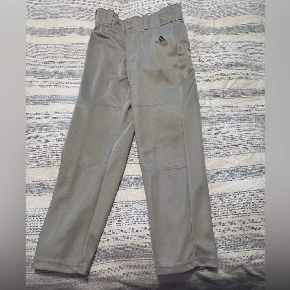 adidas Boy’s Light Gray Baseball pants with Subtle Logo
